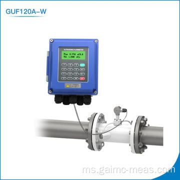 Pengukur alur ultrasonik DC24V IP67 4-20mA meter aliran ultrasonik